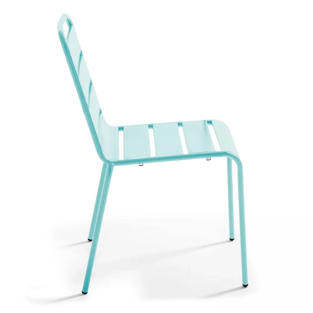 Illustration numéro 2 du produit Chaise de jardin en métal turquoise