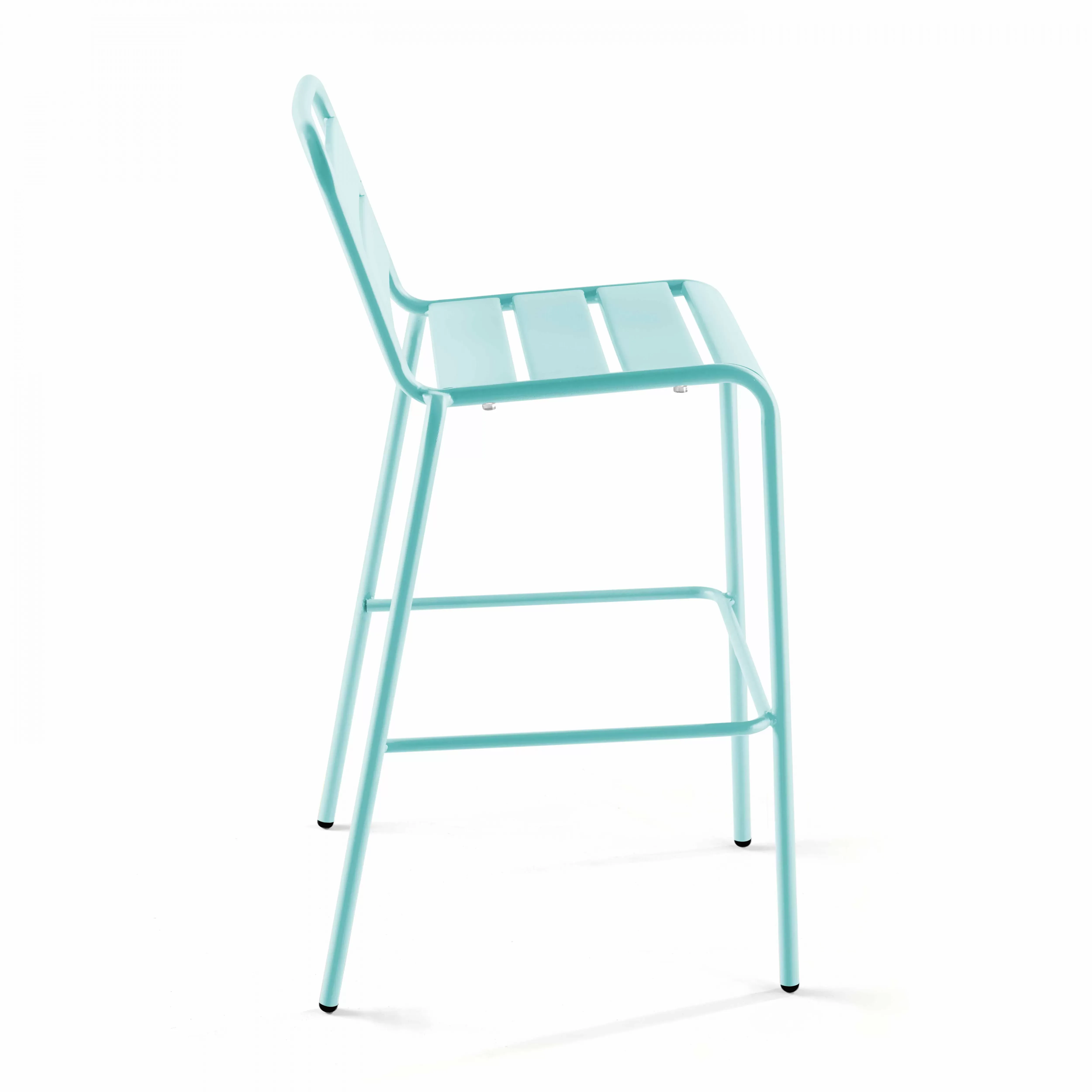 Illustration numéro 2 du produit Chaise haute en métal turquoise