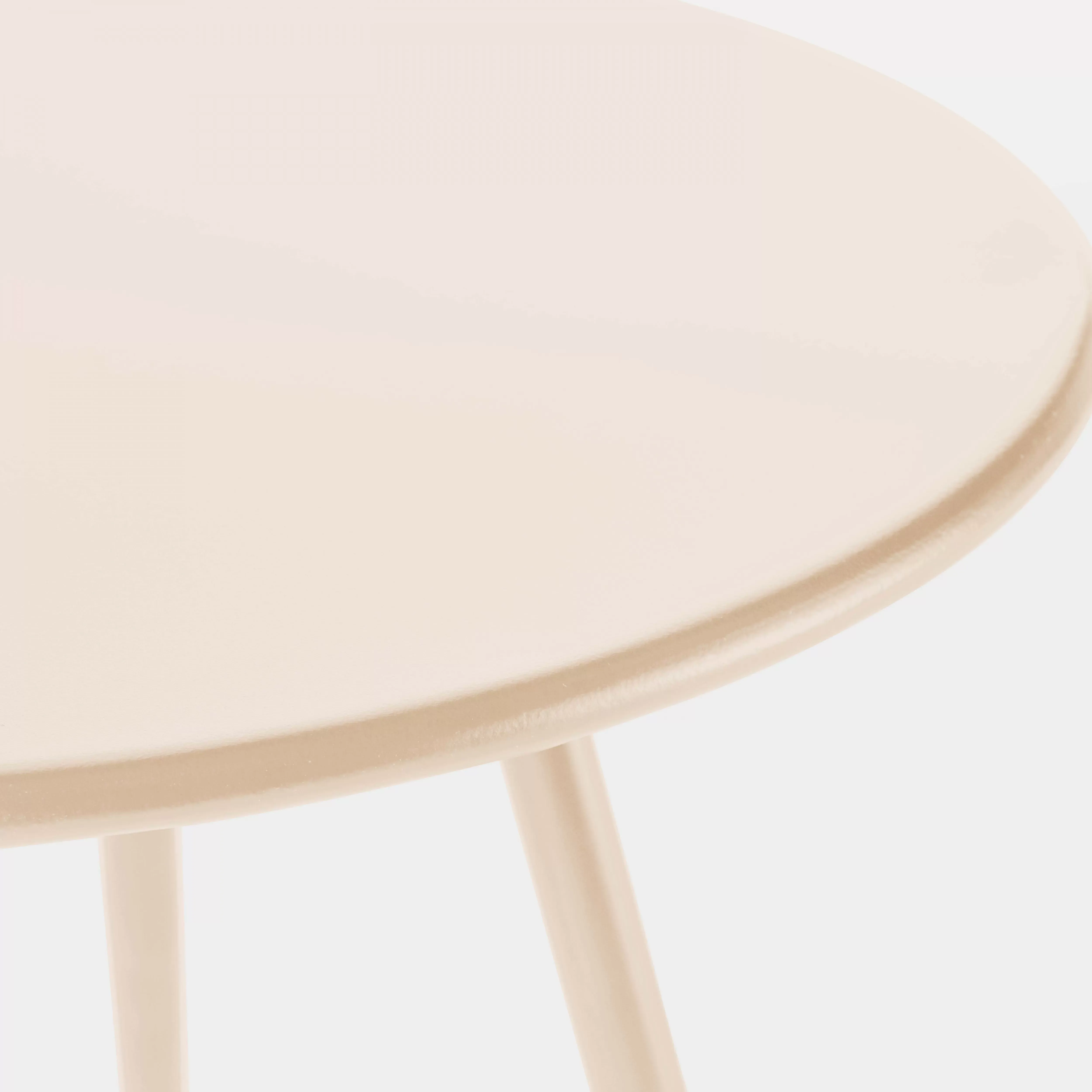 Illustration numéro 2 du produit Table basse ronde en métal ivoire 40 cm