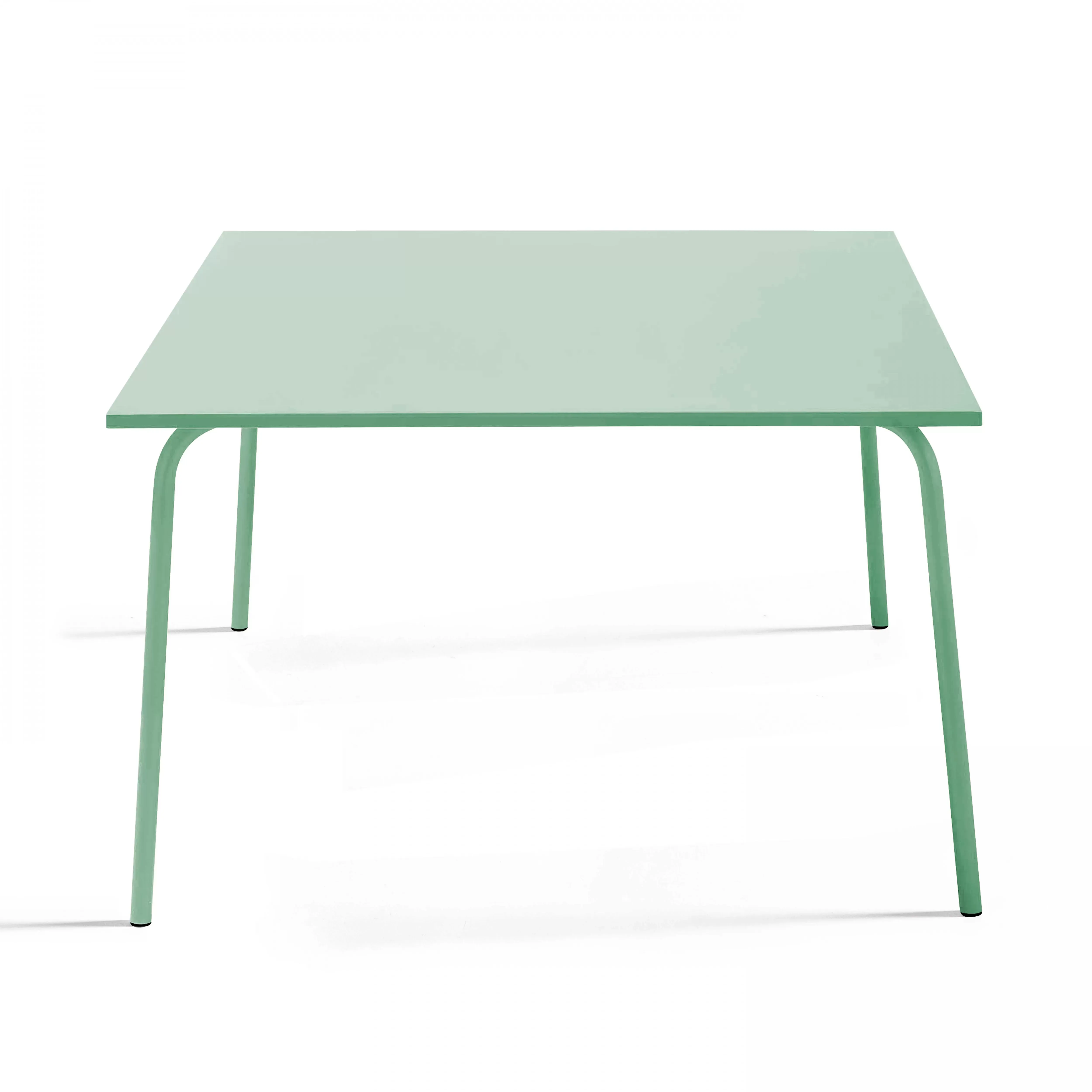 Illustration numéro 2 du produit Table de jardin carrée en acier vert sauge 120 cm