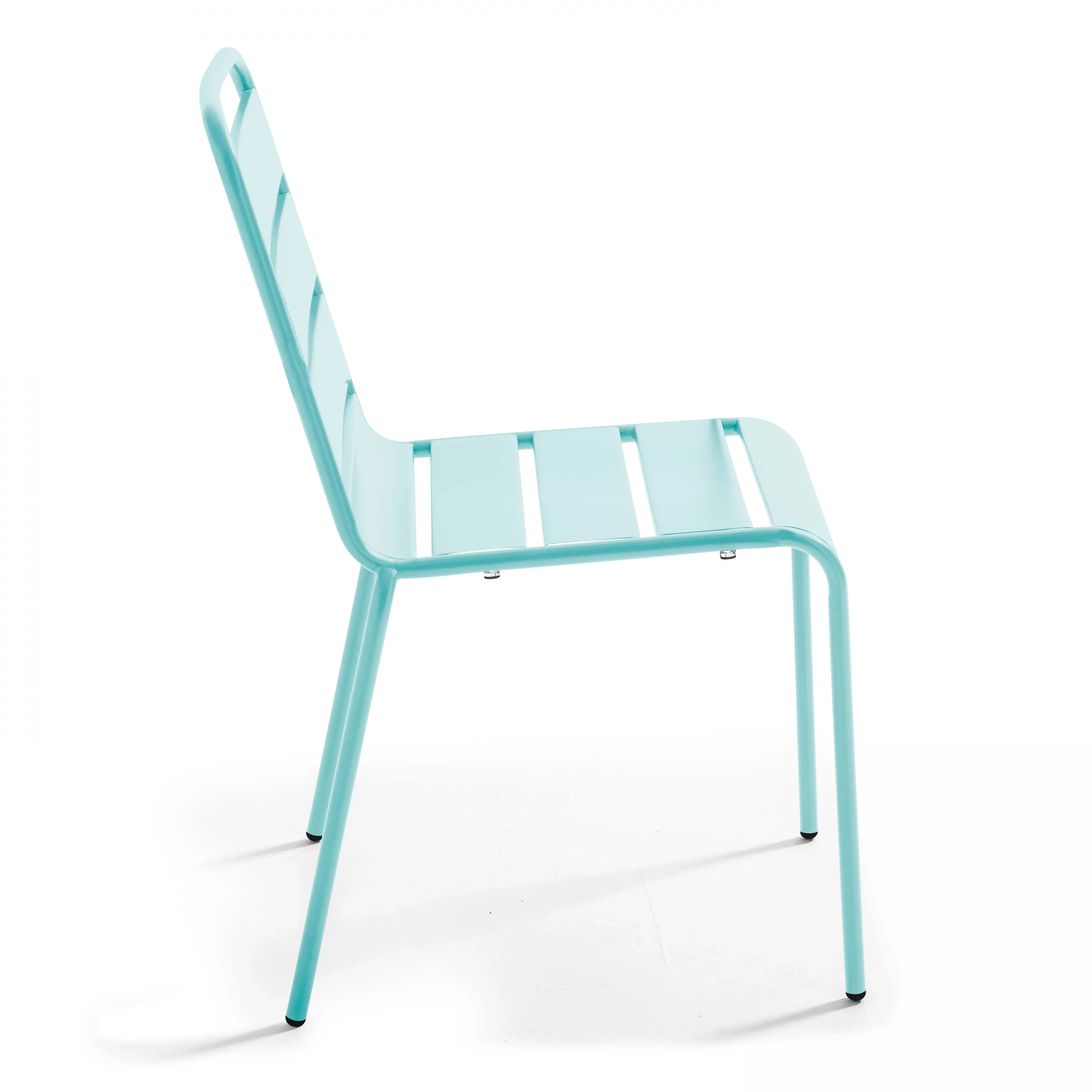 Illustration numéro 2 du produit Chaise en métal turquoise