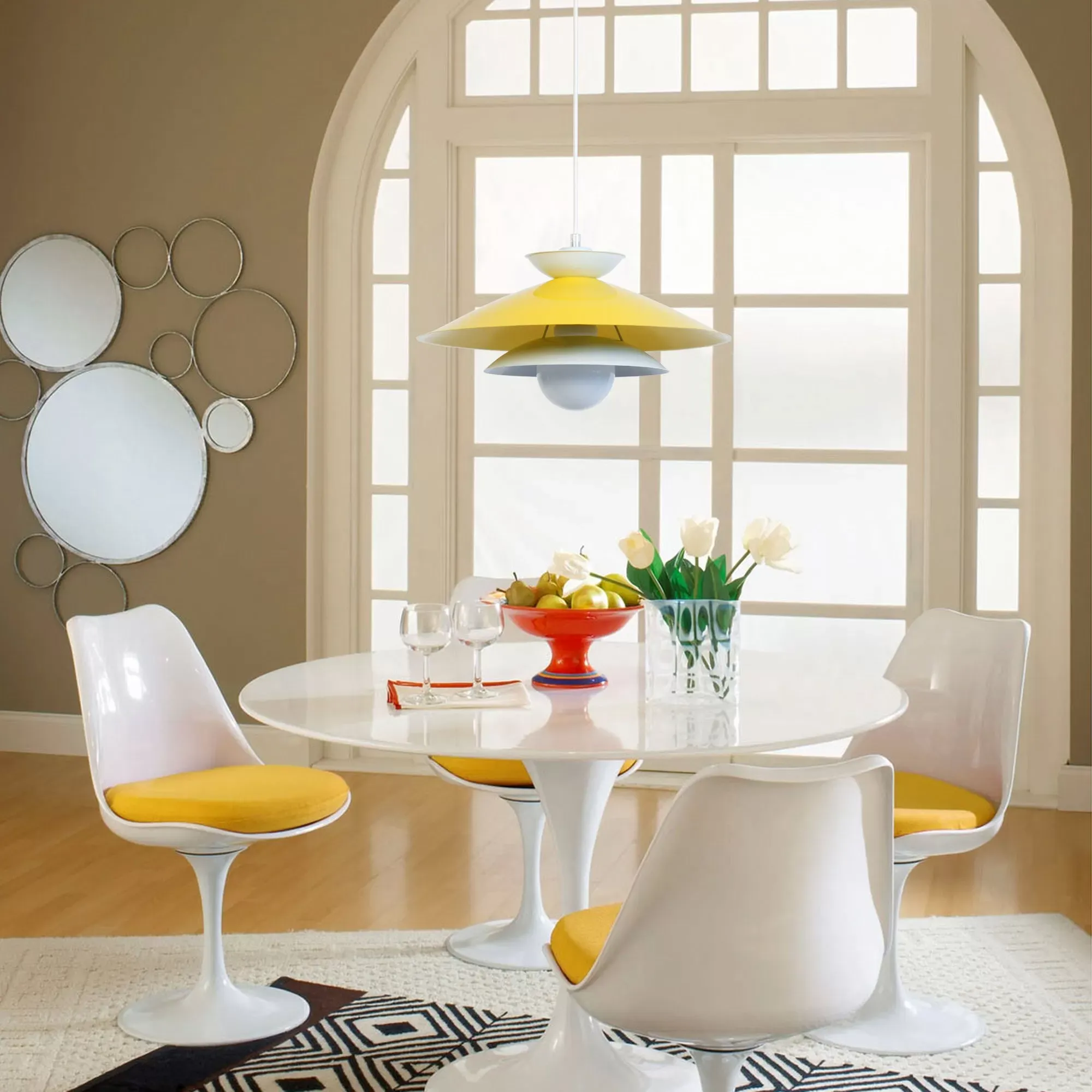 Illustration numéro 2 du produit Suspension  métal,Jaune ,H77xD 40xP40cm