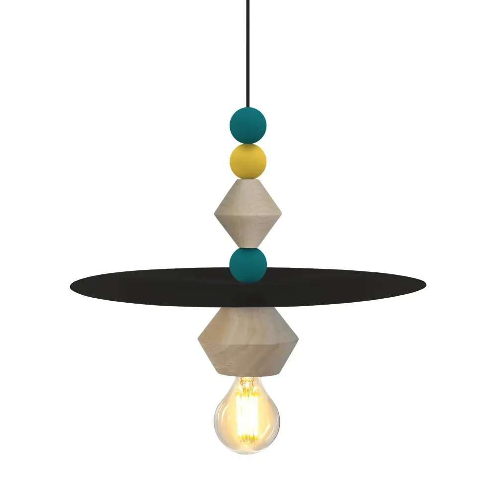 Illustration numéro 2 du produit Suspension  bois,Noir ,H60xD10xP10 cm