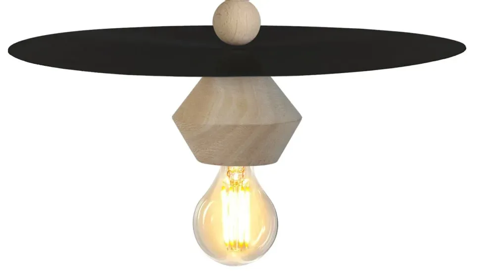 Illustration numéro 2 du produit Suspension  bois,Noir ,H60xD 10xP10cm