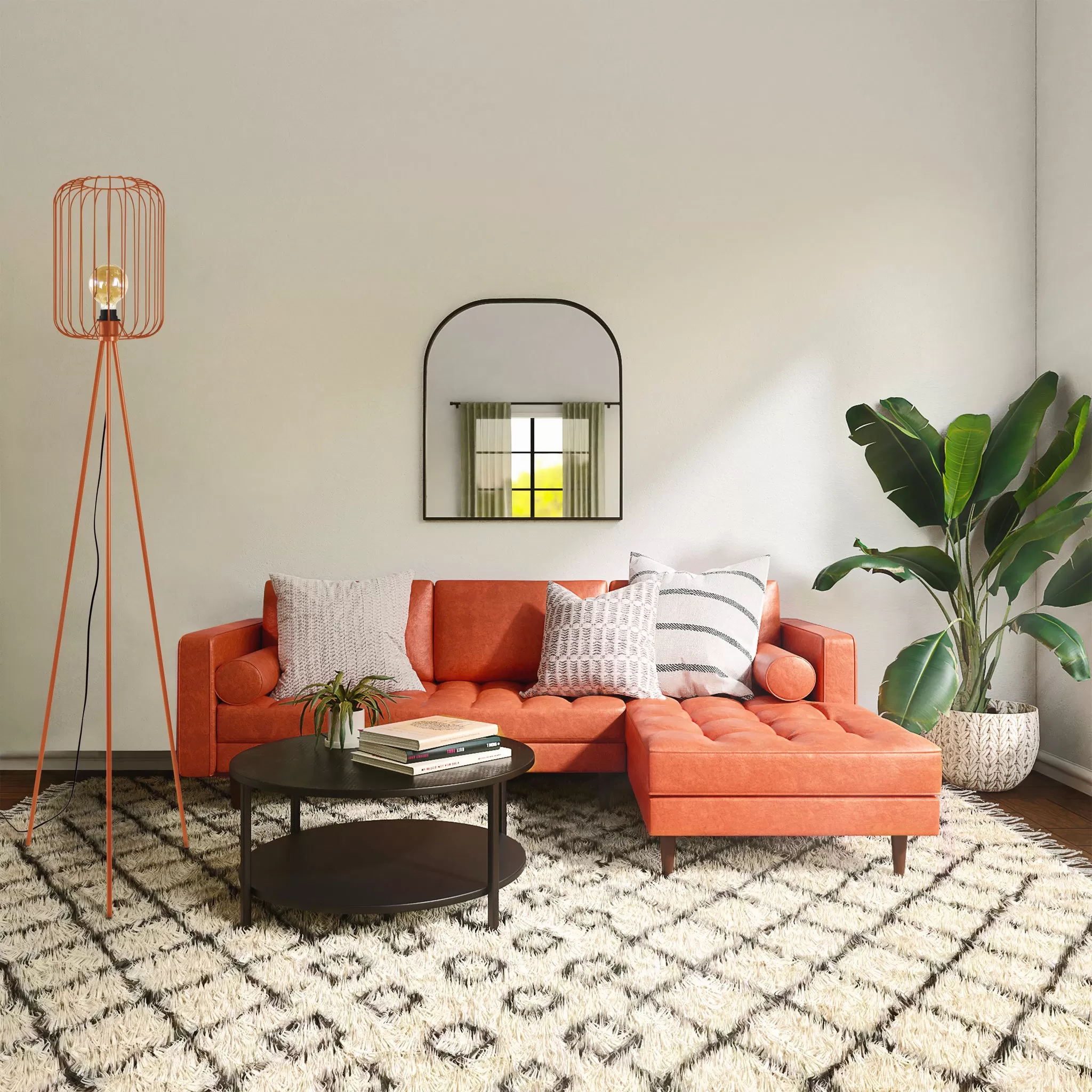 Illustration numéro 2 du produit Lampadaire  métal,Cuivre ,H 157x D50xP50cm