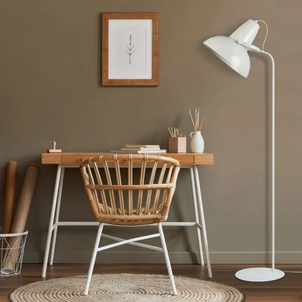 Illustration numéro 2 du produit Lampadaire liseuse  métal,Blanc  ,H150xD29xP29 cm
