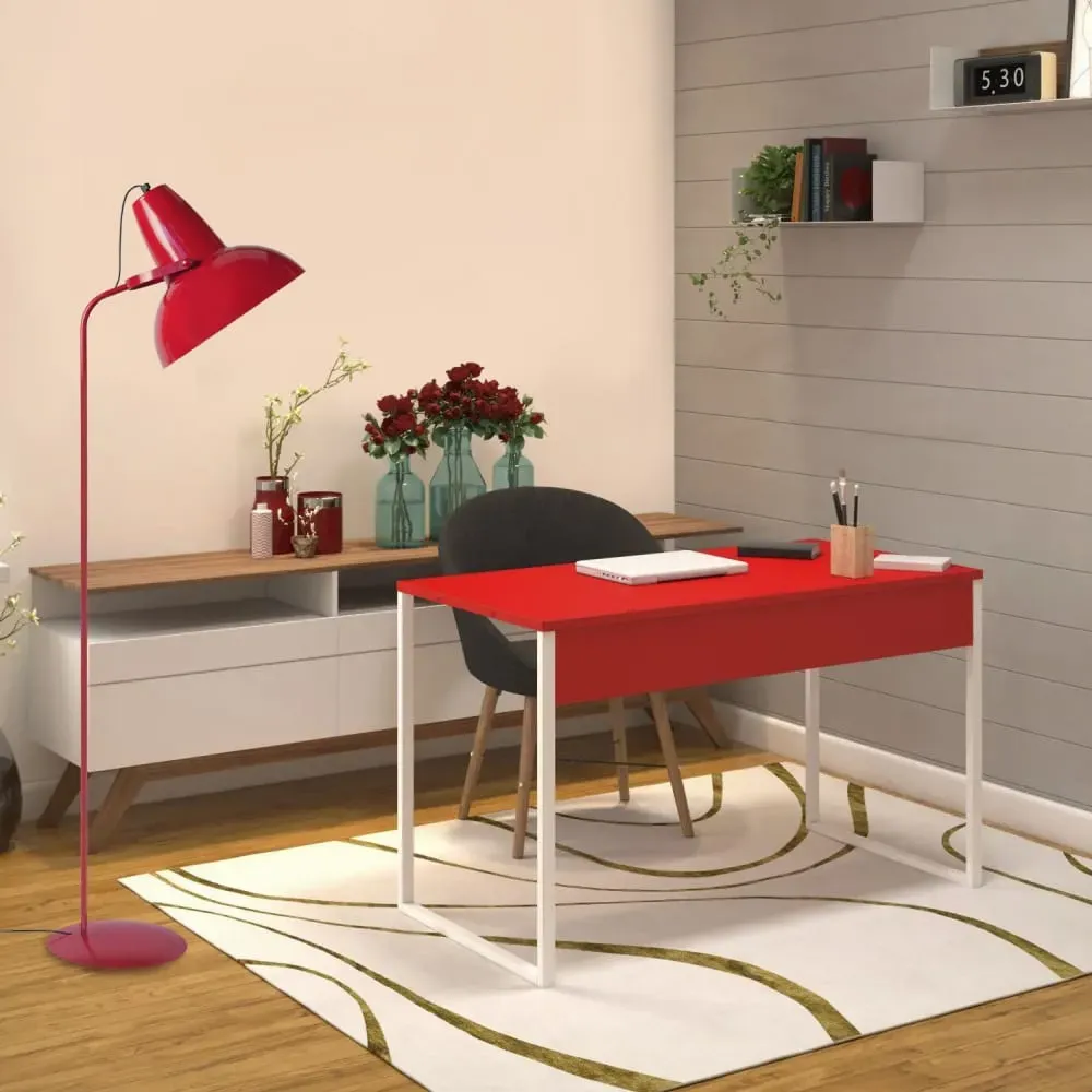 Illustration numéro 2 du produit Lampadaire liseuse  métal,Rouge ,H150x D 29xP29cm