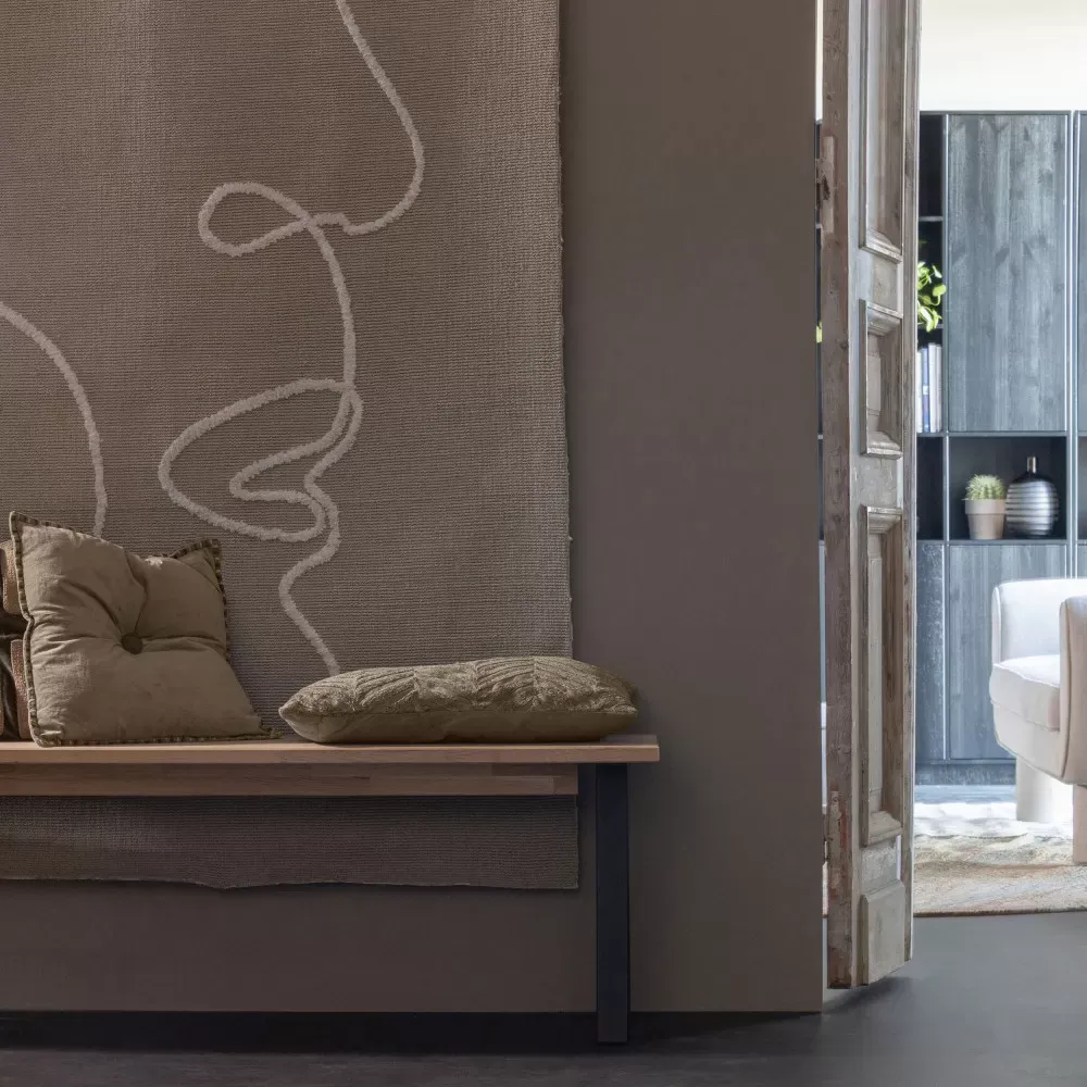 Illustration numéro 2 du produit Banc en bois piétement en A L160cm - Bois clair