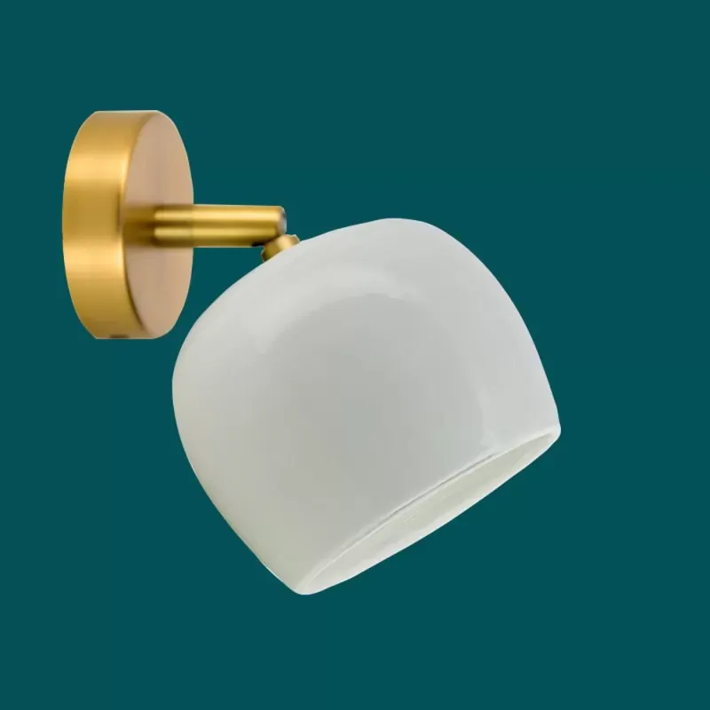Illustration numéro 2 du produit Applique articulée laiton et céramique blanche