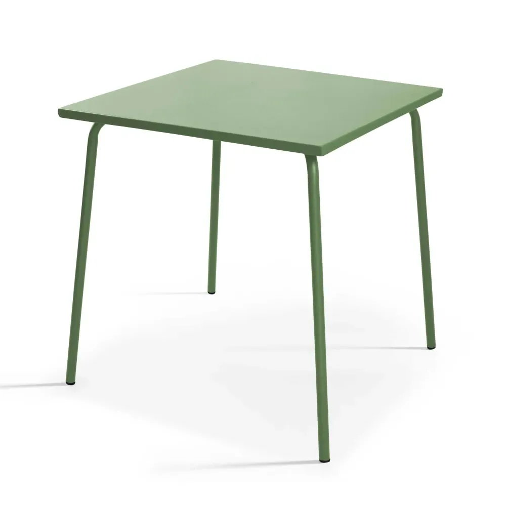 Illustration numéro 2 du produit Ensemble table de jardin carrée et 2 chaises bistrot vert cactus