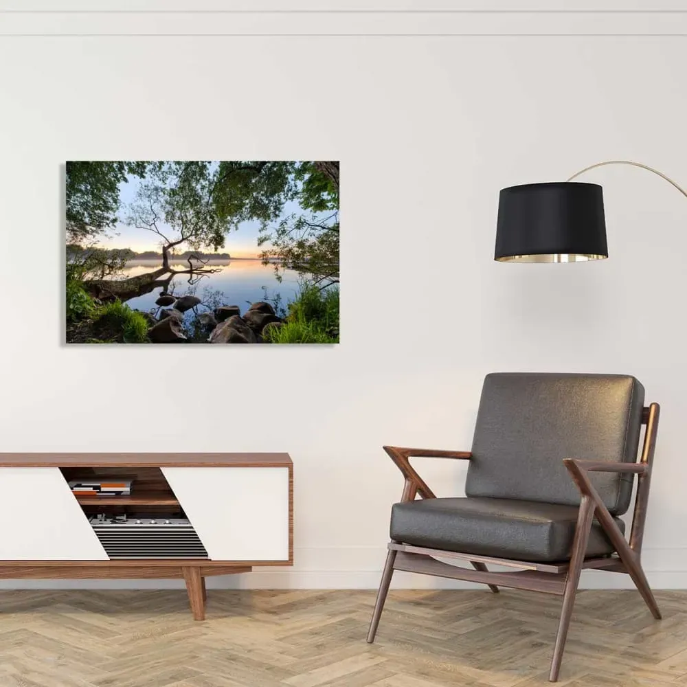 Illustration numéro 2 du produit Tableau bord de lac toile imprimée 120x80 cm