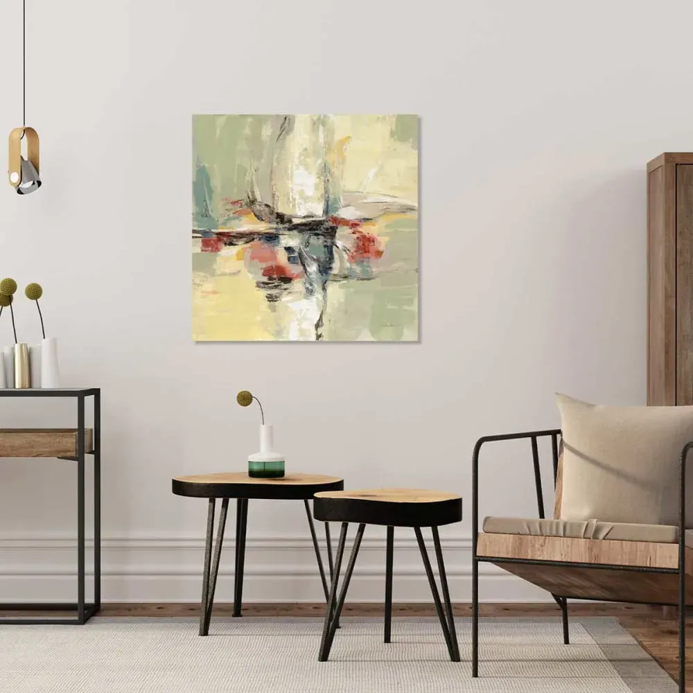 Illustration numéro 2 du produit Tableau abstrait ambiance des îles imprimé sur toile 50x50 cm