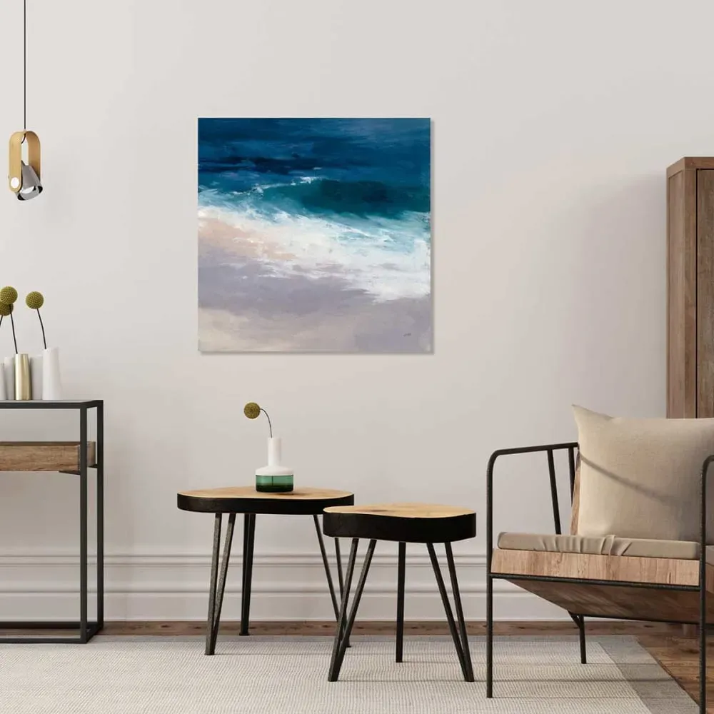 Illustration numéro 2 du produit Tableau paysage abstrait marée du soir imprimé sur toile 50x50 cm