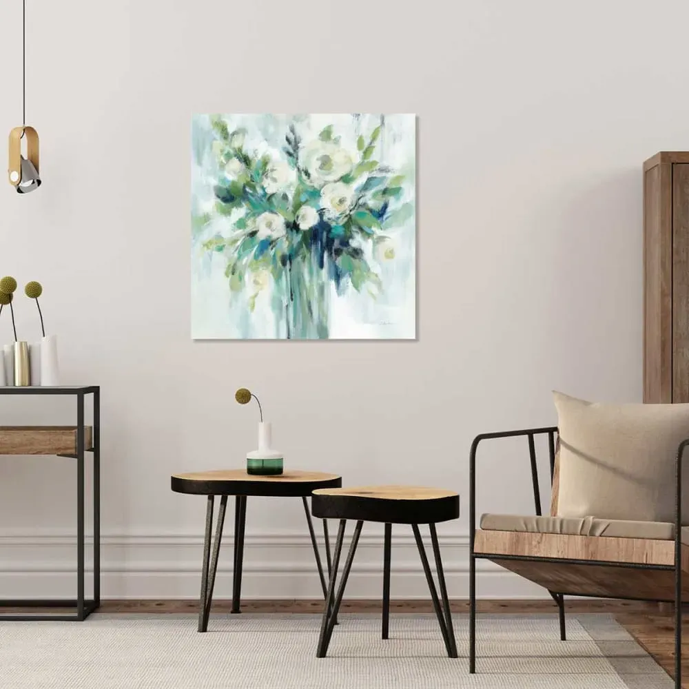 Illustration numéro 2 du produit Tableau Bouquet de fleurs en aquarelle imprimé sur toile 50x50 cm