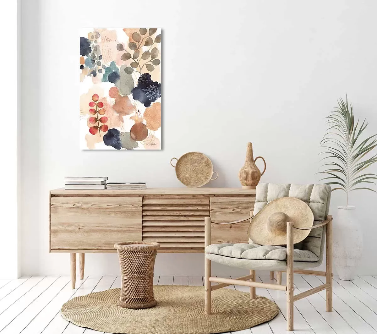 Illustration numéro 2 du produit Tableau fleurs Nature et sérénité imprimé sur toile 60x90 cm