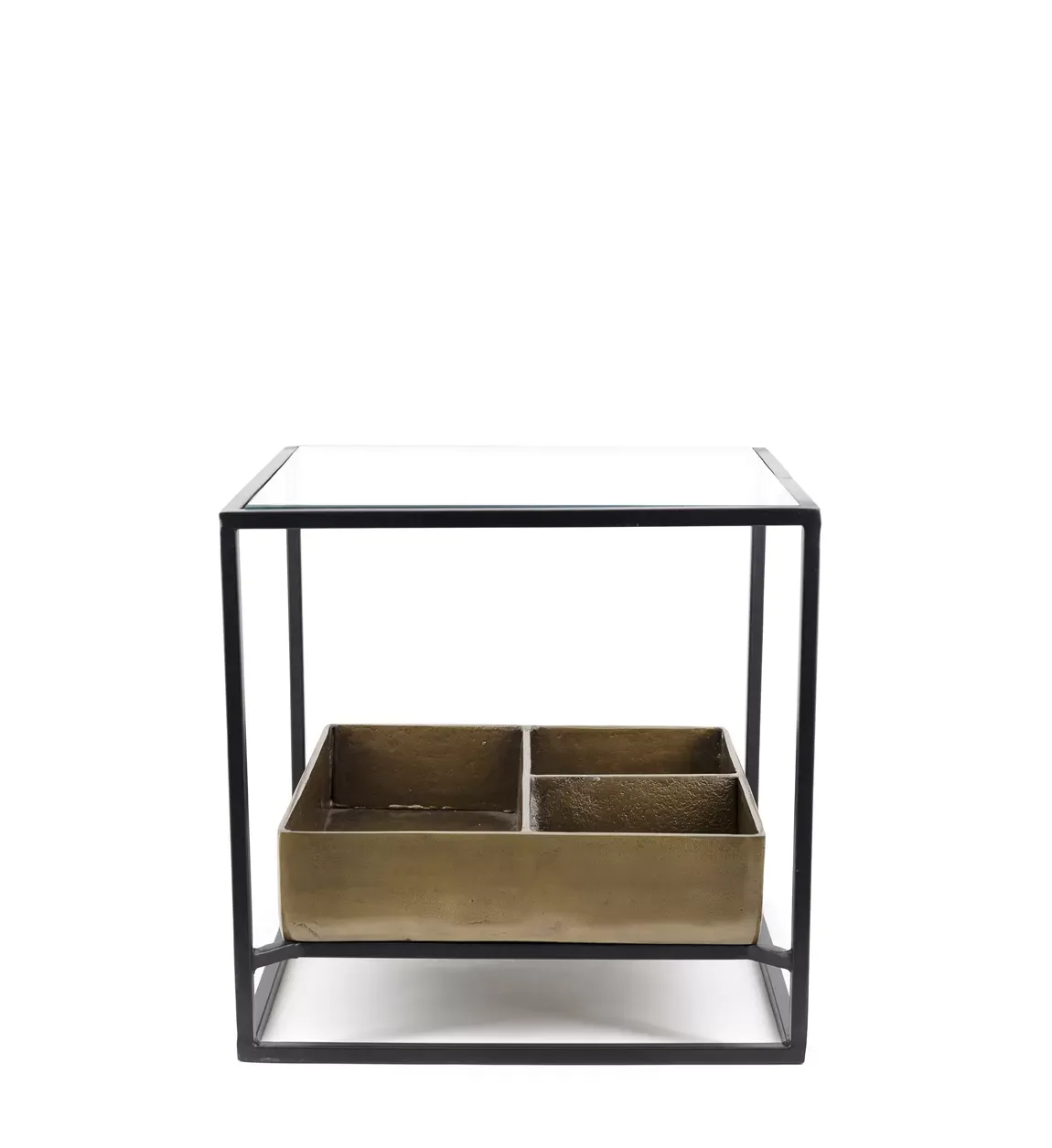 Illustration numéro 2 du produit Table basse en aluminium et verre L 42 cm