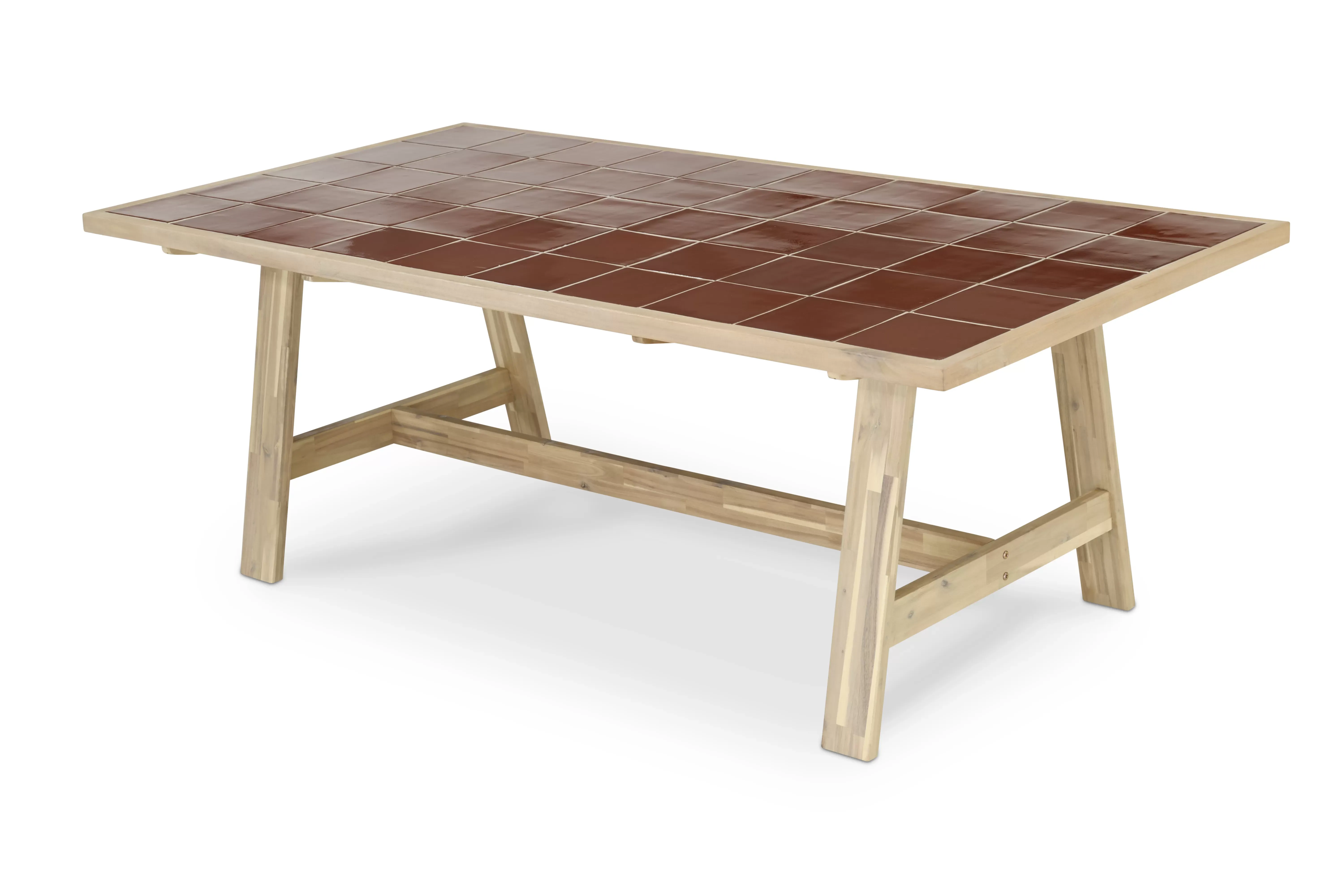 Illustration numéro 2 du produit Ensemble table céramique terre cuite 205x105 et 6 chaises