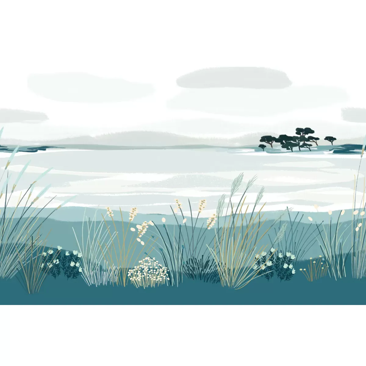 Illustration numéro 2 du produit Papier peint panoramique les îles du golfe bleu 300x250cm