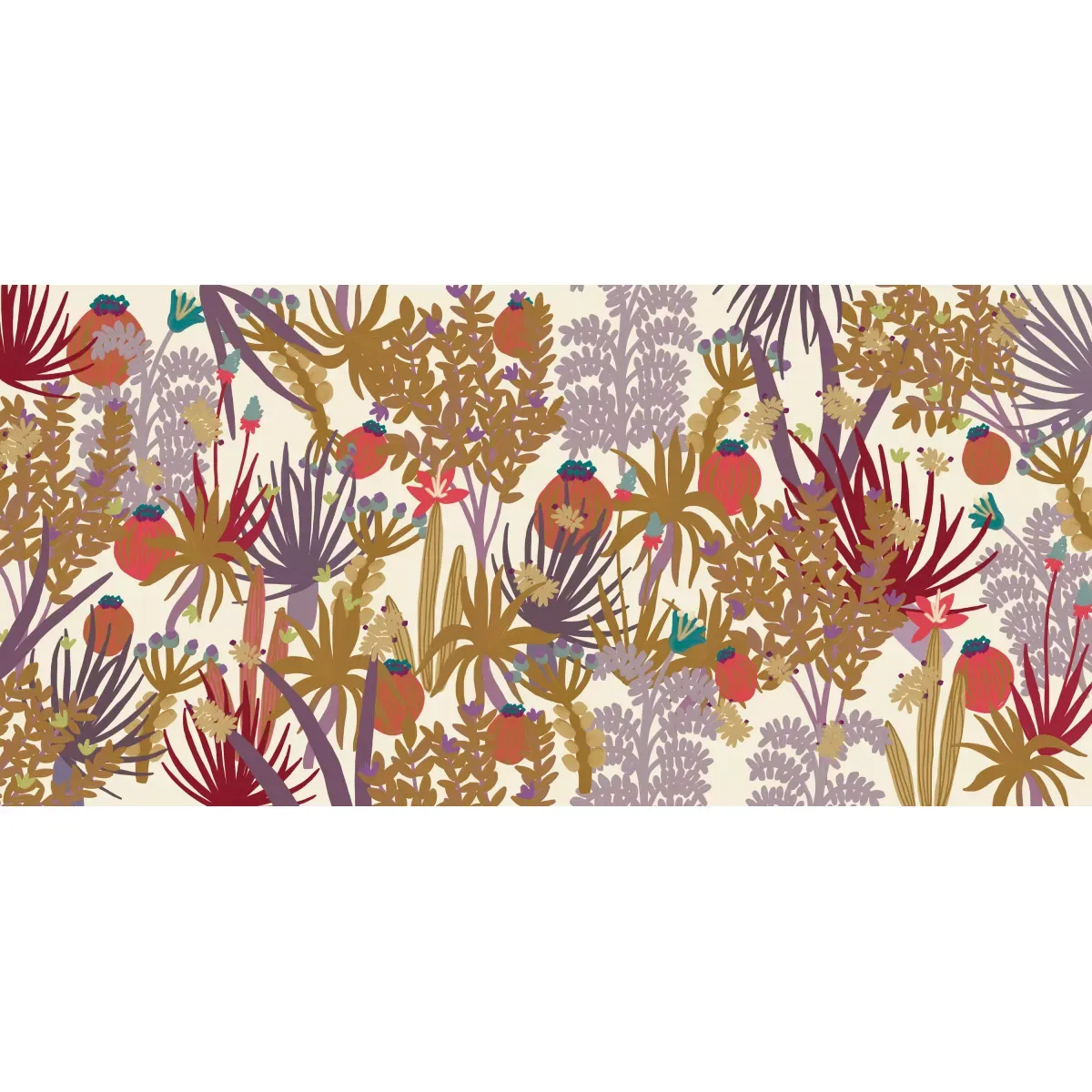 Illustration numéro 2 du produit Papier peint panoramique jungle cactus beige 375x250cm