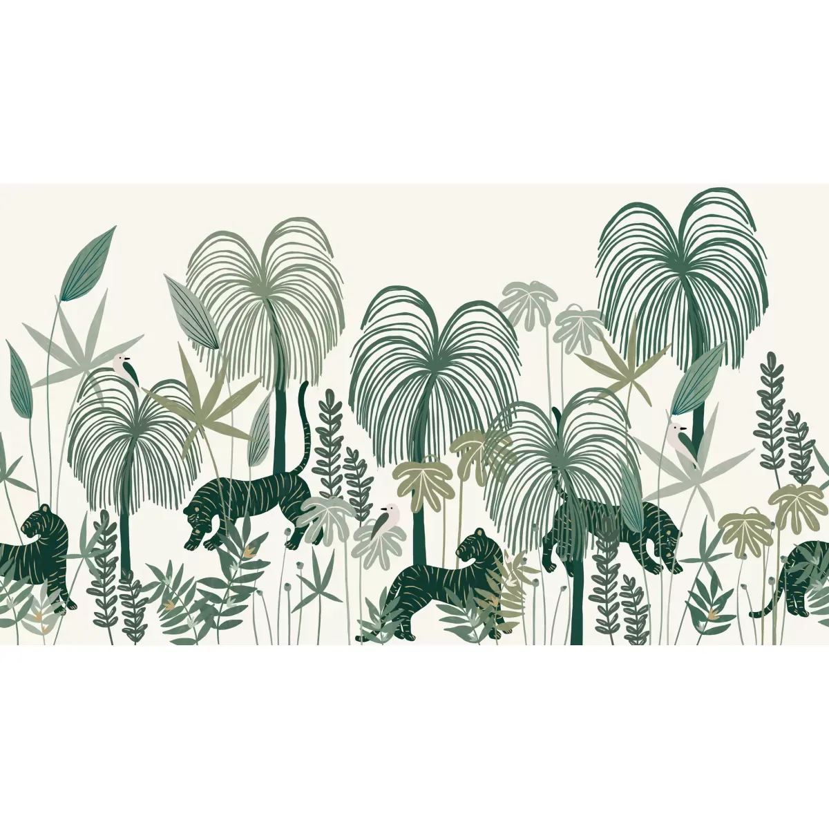 Illustration numéro 2 du produit Papier peint panoramique sauvages clair vert 150x250cm