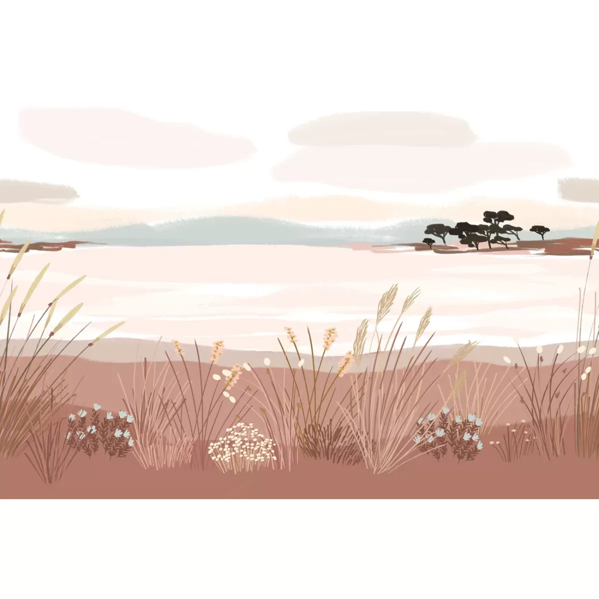 Illustration numéro 2 du produit Papier peint panoramique les îles du golfe terracotta 300x250cm