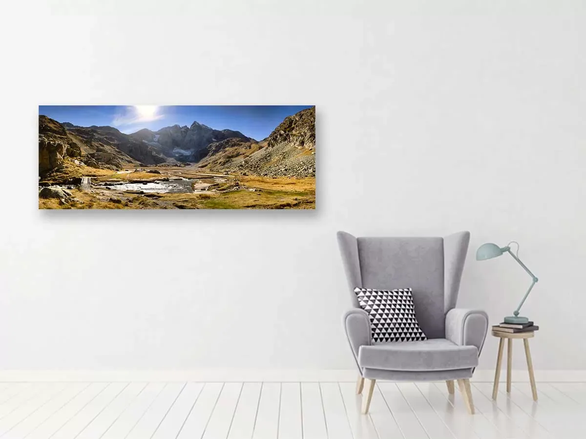 Illustration numéro 2 du produit Tableau montagne vignemale imprimé sur toile 120x50 cm