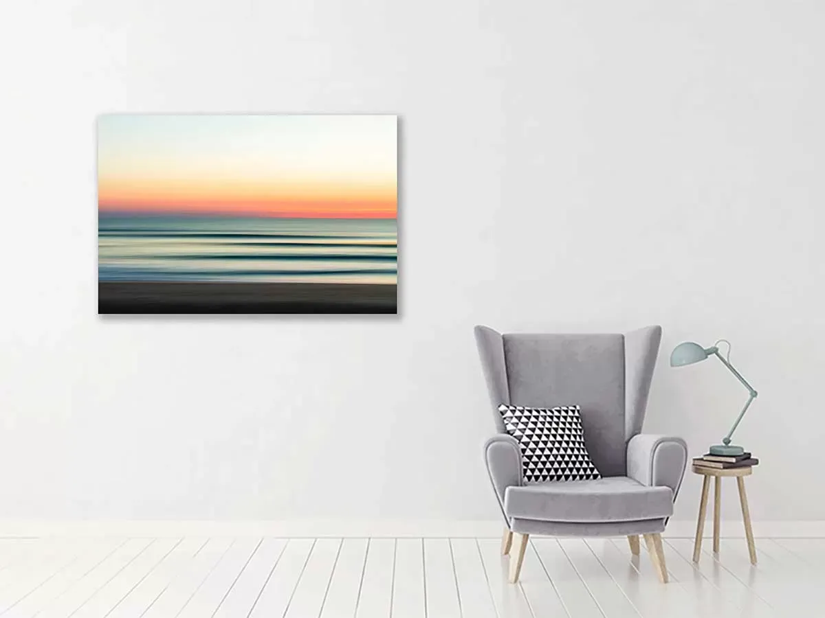 Illustration numéro 2 du produit Tableau contemporain sunset lines toile imprimée 120x80 cm