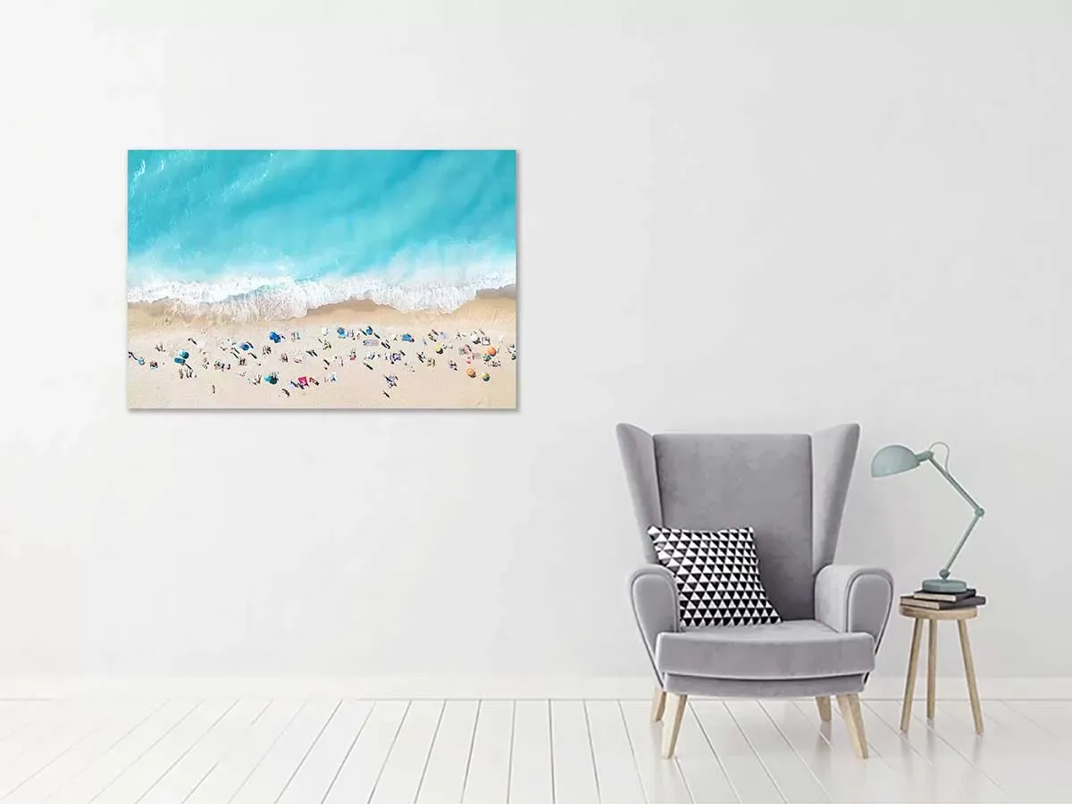 Illustration numéro 2 du produit Tableau plage beach lovers for ever imprimé sur toile 60x40 cm