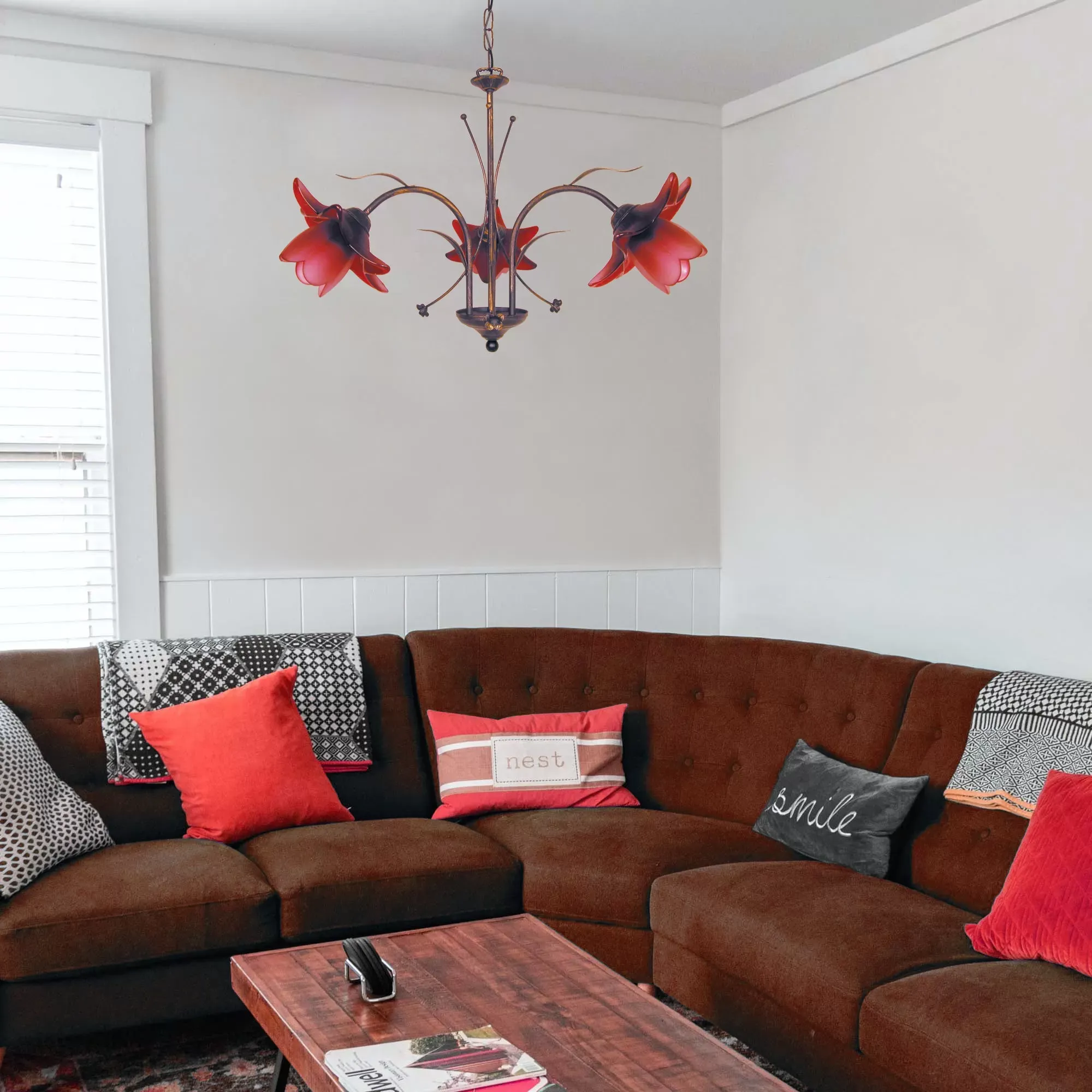 Illustration numéro 2 du produit Lustres  métal,Marron,H80xD60xP60cm