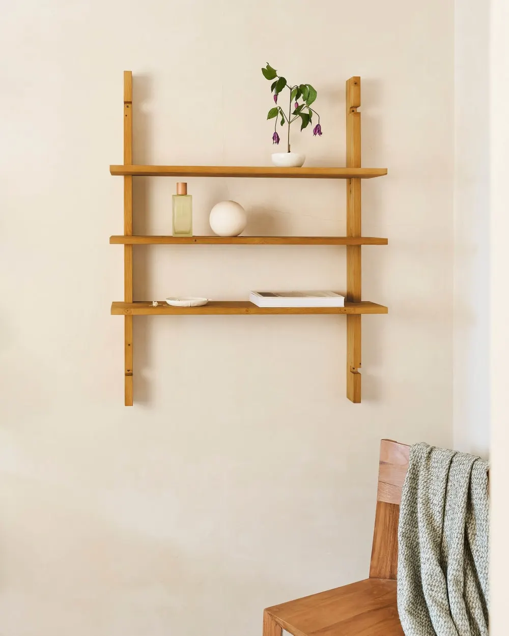 Illustration numéro 2 du produit Étagère modulaire individuelle marron clair
