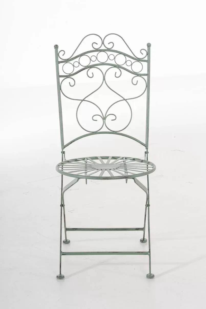 Illustration numéro 2 du produit Chaise de jardin pliable en métal Vert antique