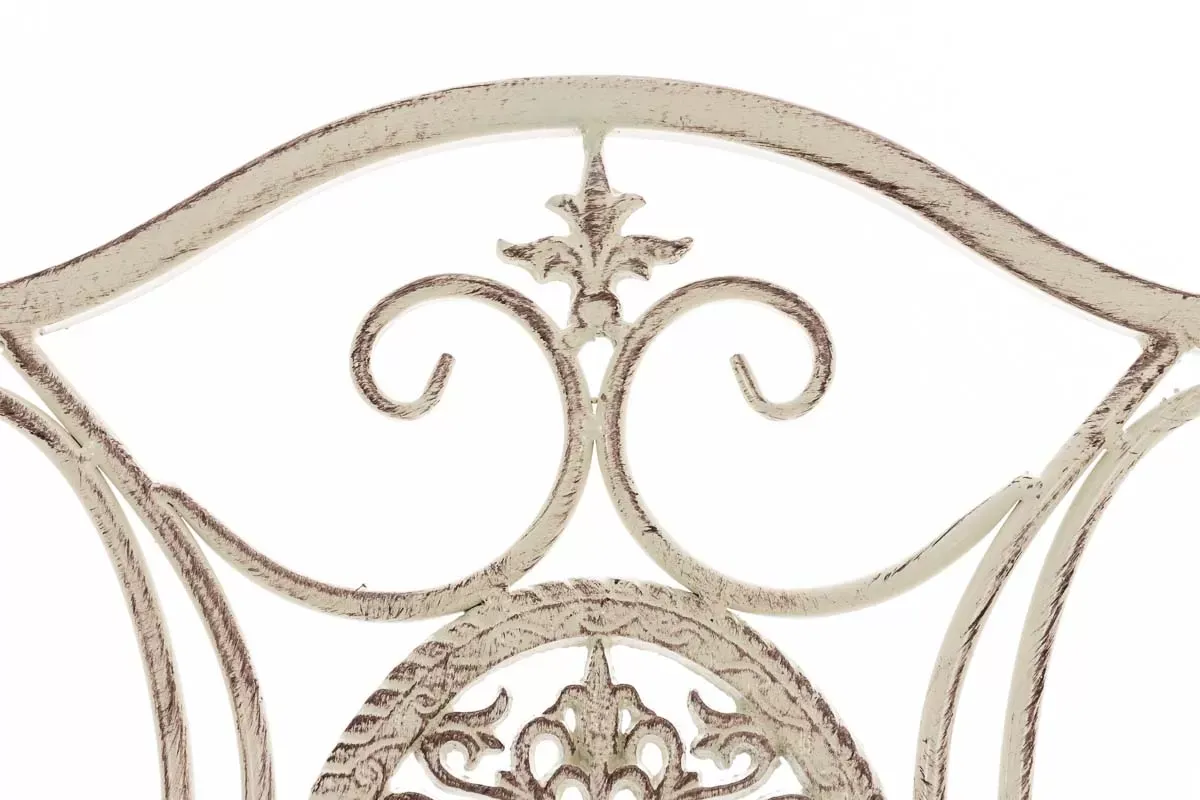 Illustration numéro 2 du produit Chaise de jardin pliable en métal Crème antique