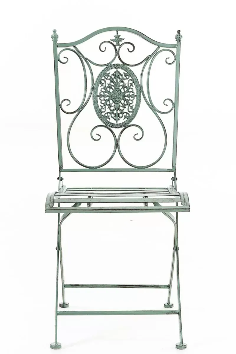 Illustration numéro 2 du produit Chaise de jardin pliable en métal Vert antique