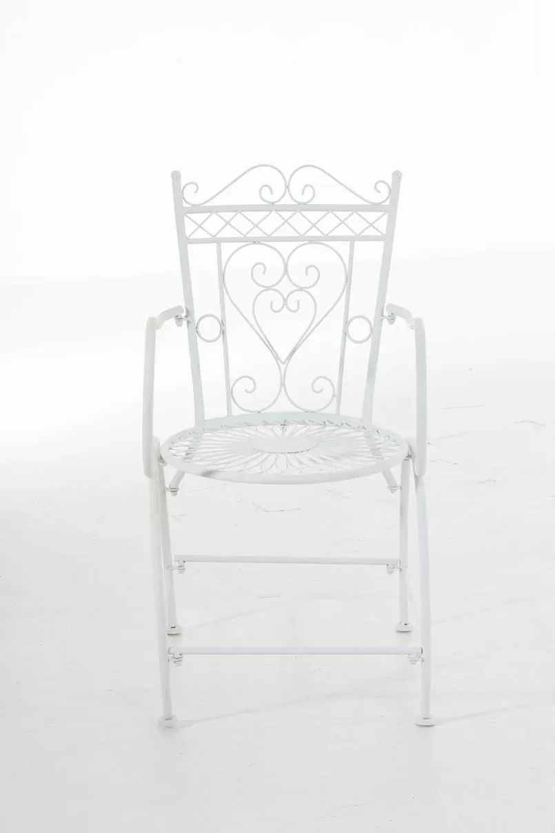 Illustration numéro 2 du produit Chaise de jardin avec accoudoirs en métal Blanc