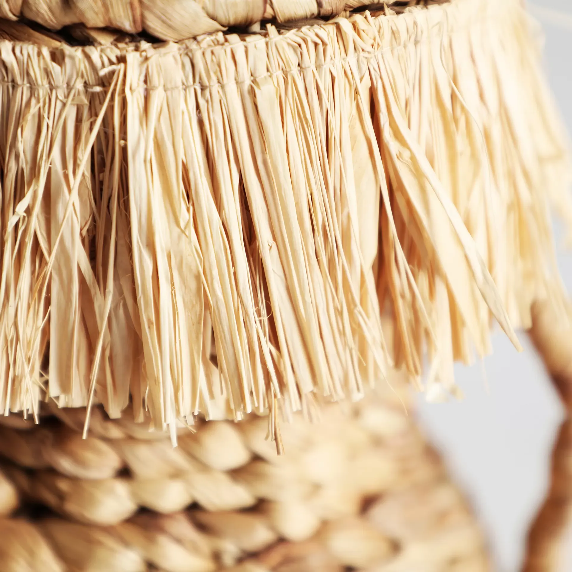 Illustration numéro 2 du produit Corbeille en fibre naturelle marron 36x36x33 cm