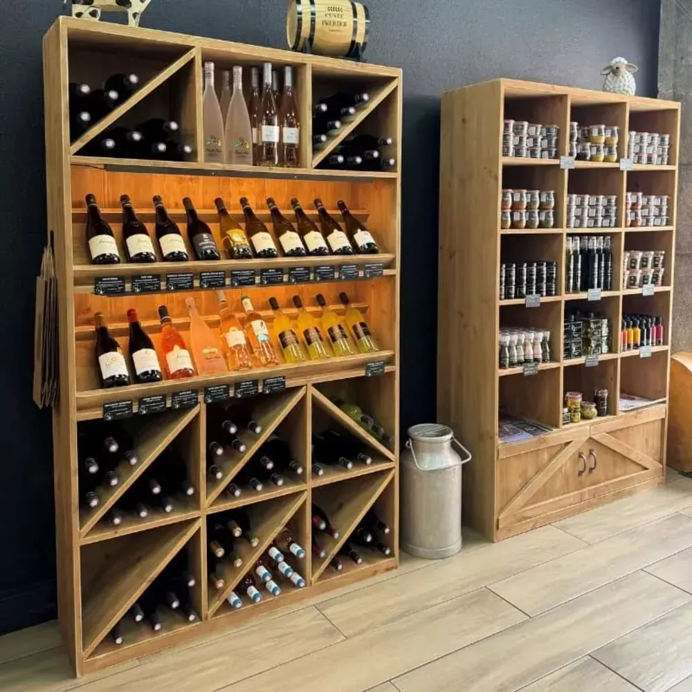 Illustration numéro 2 du produit Étagère à vin H195 cm capacité 200 bouteilles bois massif