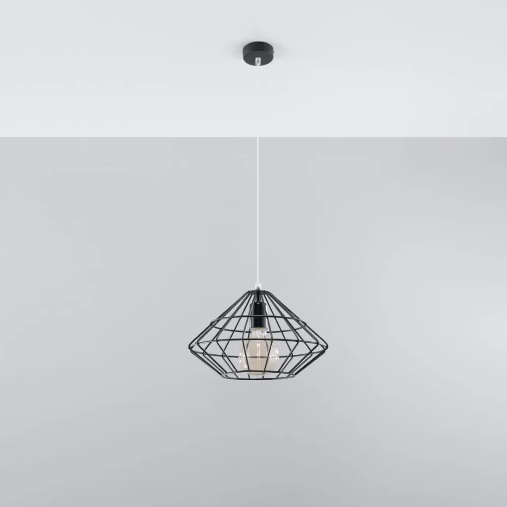 Illustration numéro 2 du produit Suspension conique en métal, noir L: 32cm