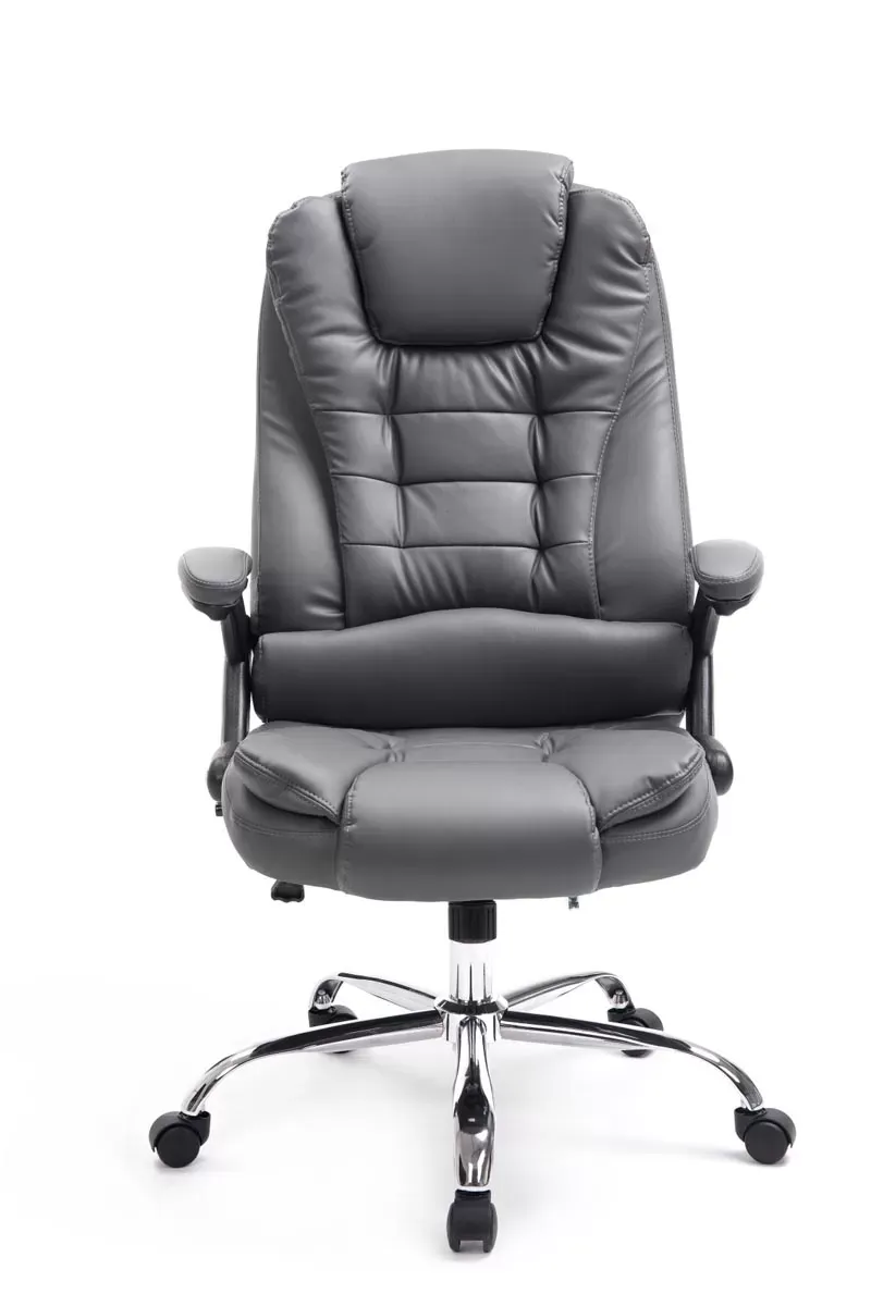 Illustration numéro 2 du produit Chaise de bureau réglable pivotant en similicuir Gris