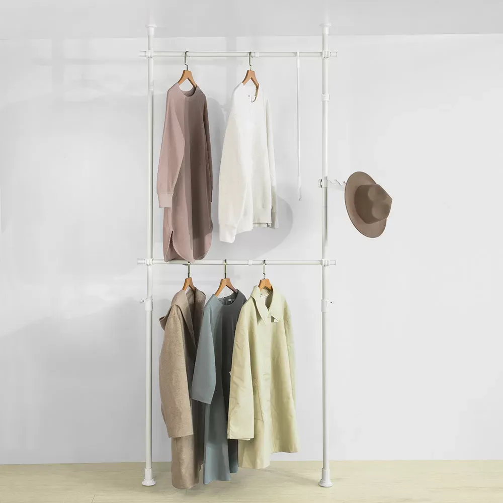 Illustration numéro 2 du produit Télescopique garde-Robe système avec 2 barres en fer blanc