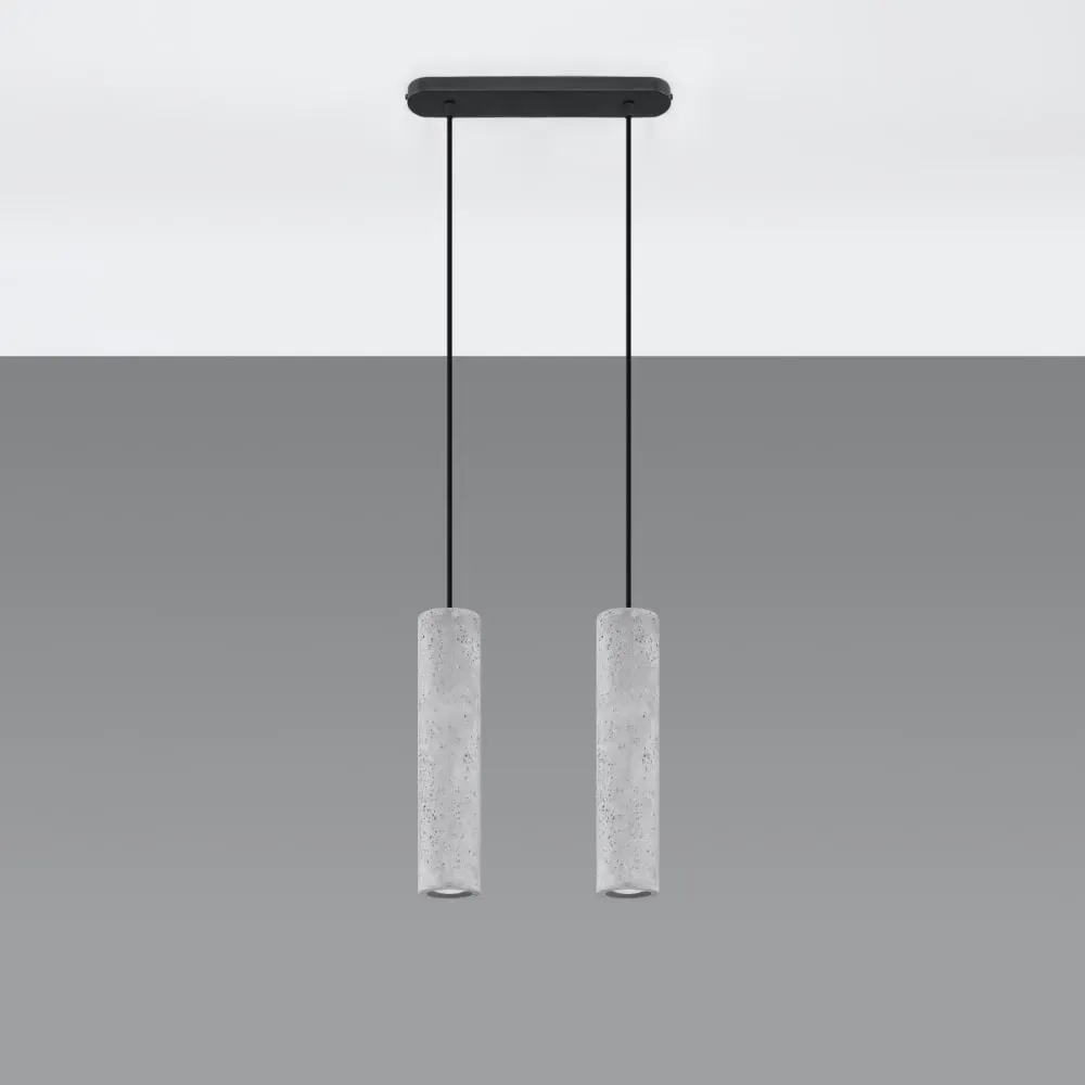 Illustration numéro 2 du produit Lampe suspendue béton gris H 90 cm