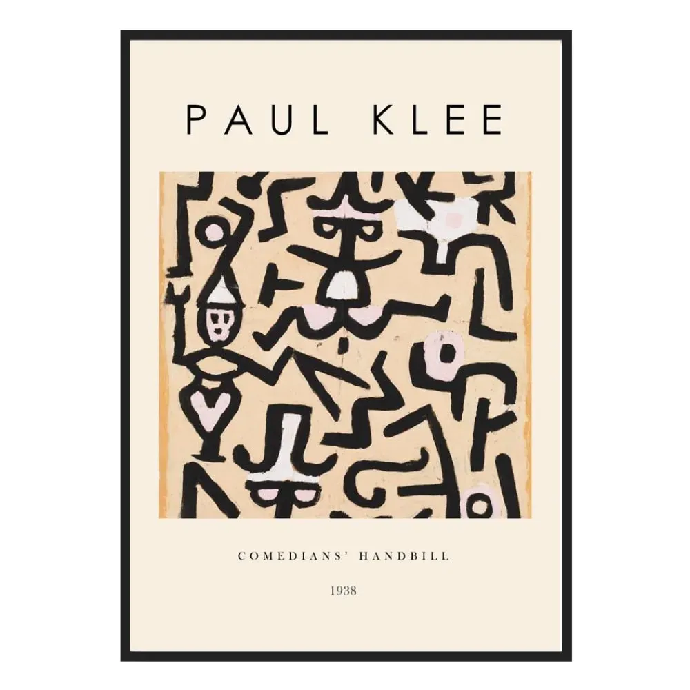 Illustration numéro 2 du produit Affiche décorative avec cadre noir 30 x 40 cm comédiens handbill