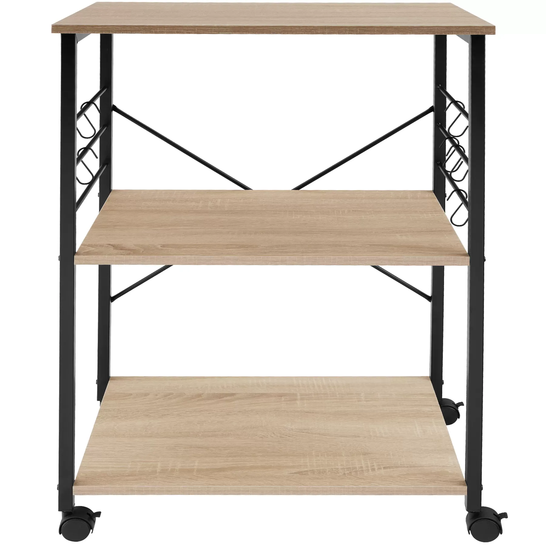 Illustration numéro 2 du produit Chariot de service Style industriel Bois et acier Bois clair