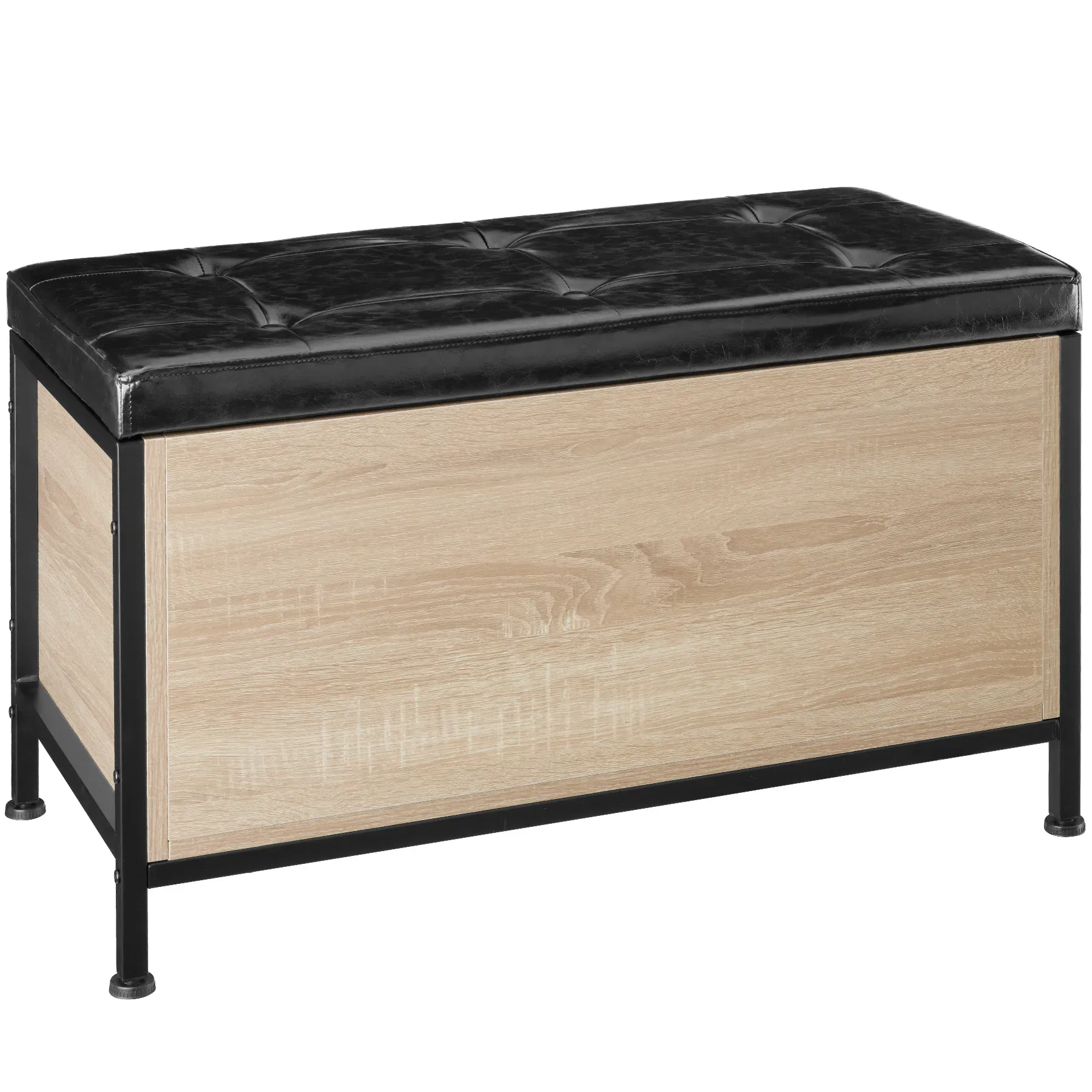 Illustration numéro 2 du produit Coffre banquette de rangement Style industriel Bois clair industriel