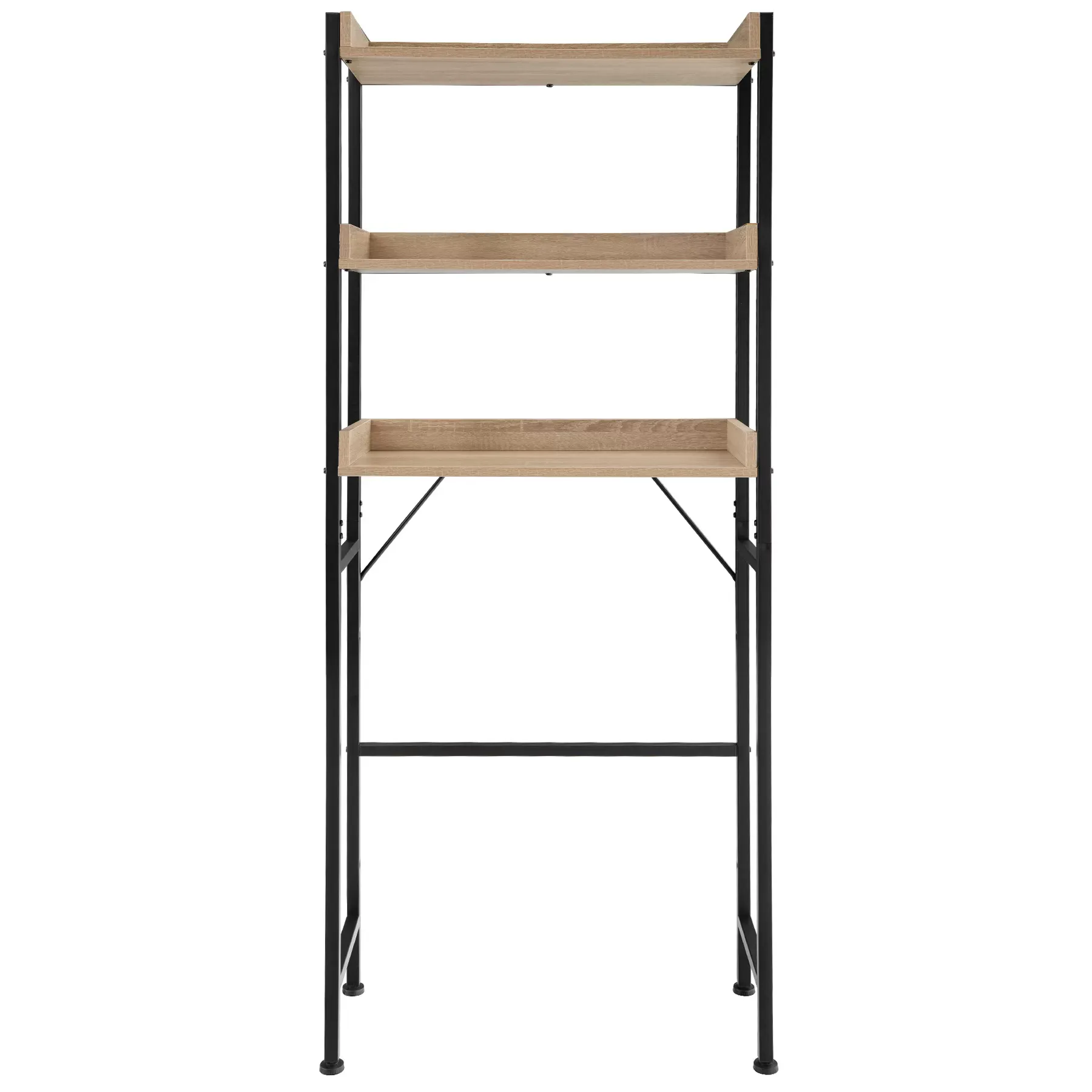 Illustration numéro 2 du produit Étagère de salle de bain avec 3 étagères Style industriel Bois clair