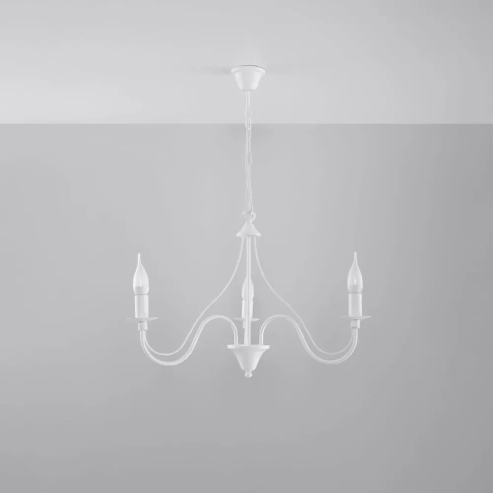 Illustration numéro 2 du produit Lustre acier blanc H 80 cm