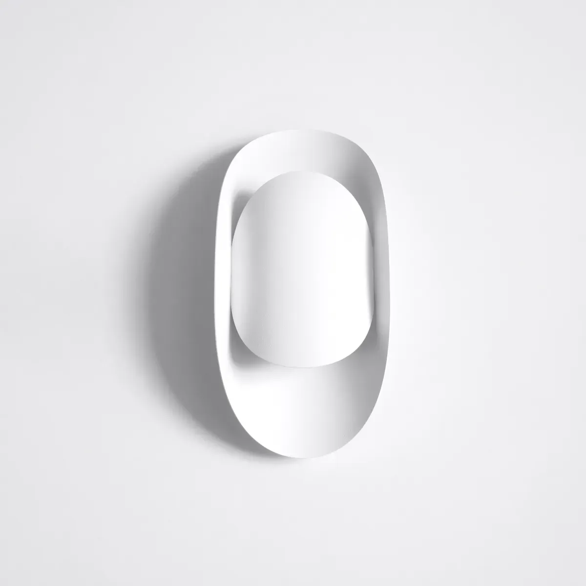 Illustration numéro 2 du produit Applique ovale en métal, blanc L: 13cm