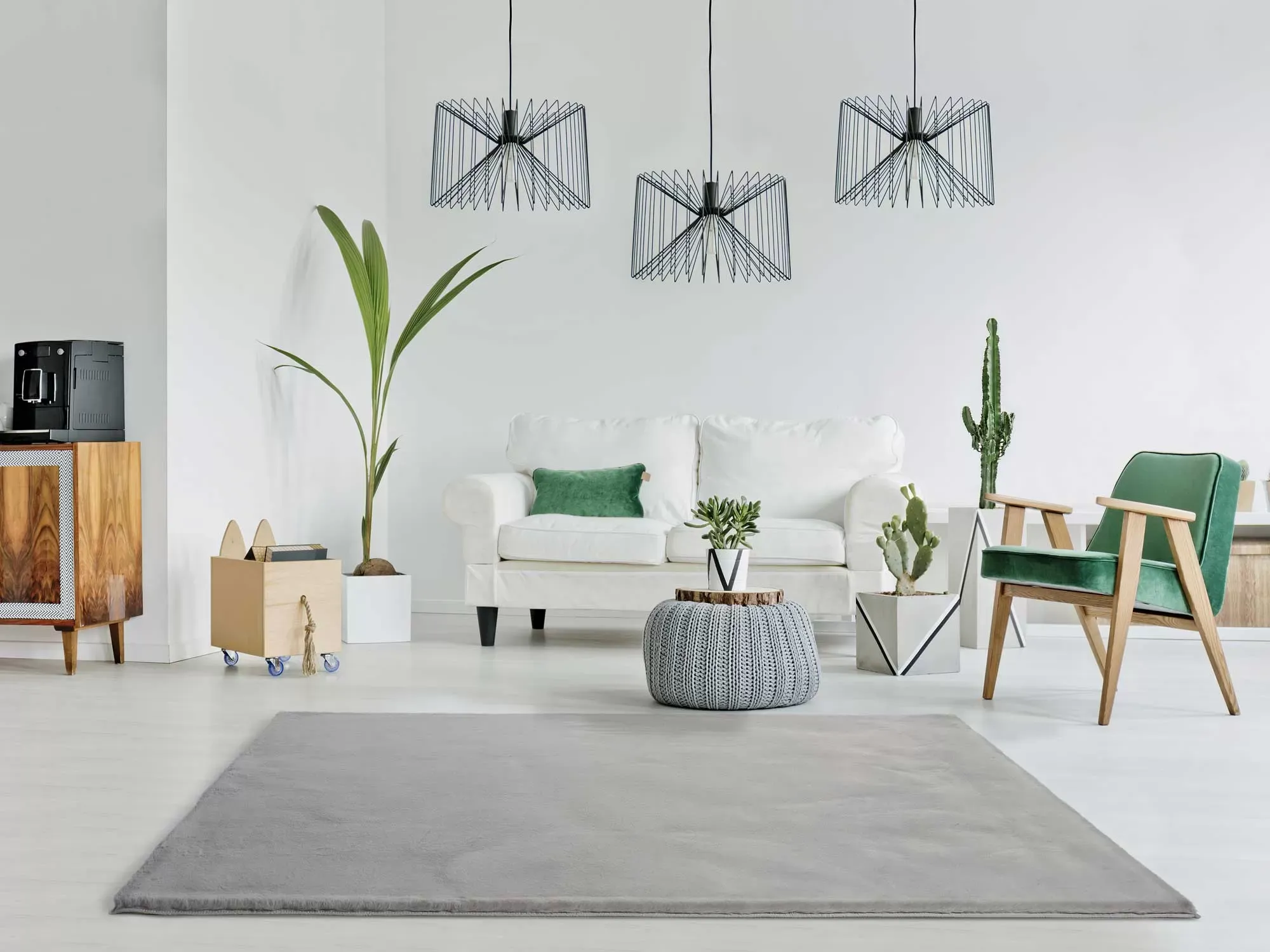 Illustration numéro 2 du produit Tapis lavable shaggy gris 80x150 cm