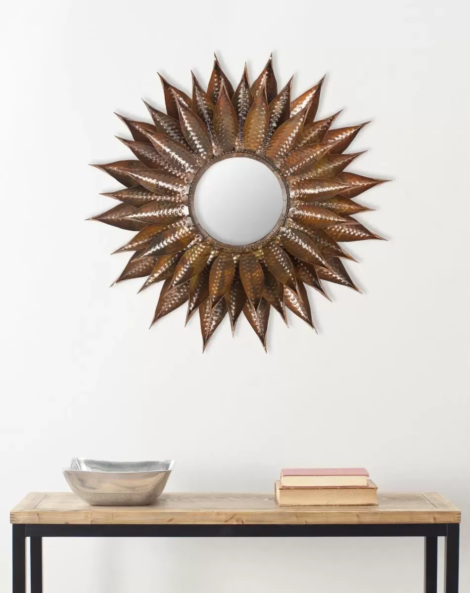 Illustration numéro 2 du produit Miroir en fer/verre/bois or