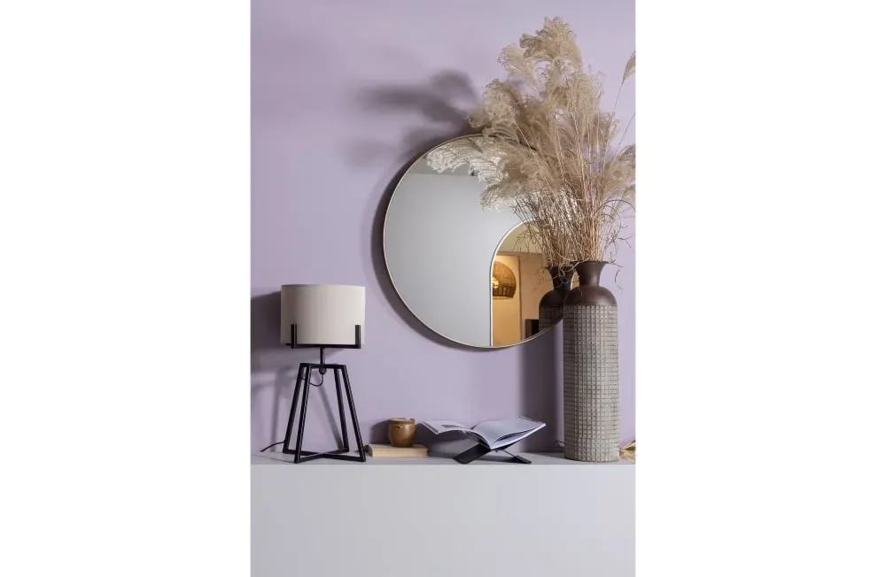 Illustration numéro 2 du produit Miroir rond en métal doré D80