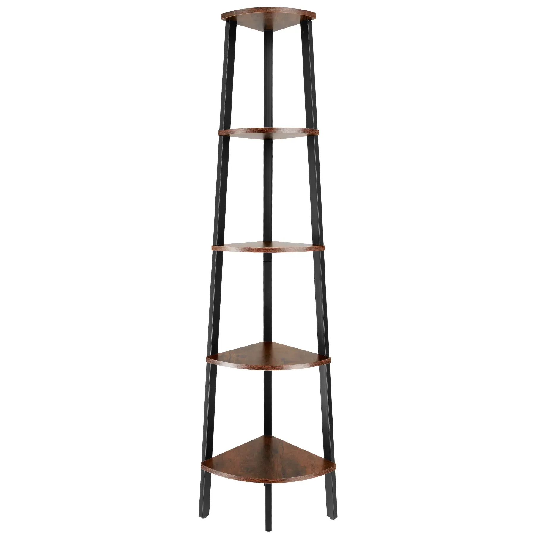 Illustration numéro 2 du produit Étagère d’angle style industriel 34x34x1585 cm bois foncé